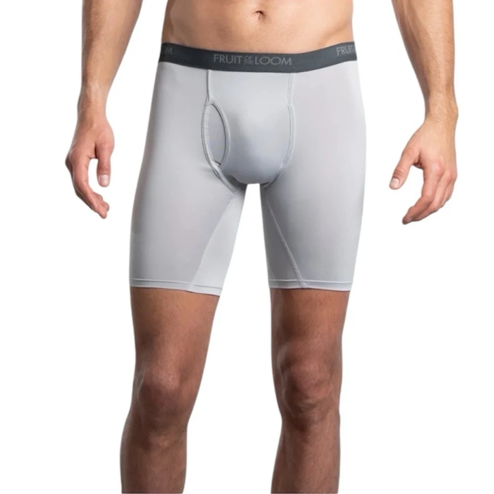 Fruit of the Loom Men's Micro-Stretch Long Leg Boxer Briefs 6-Pack Underwear S